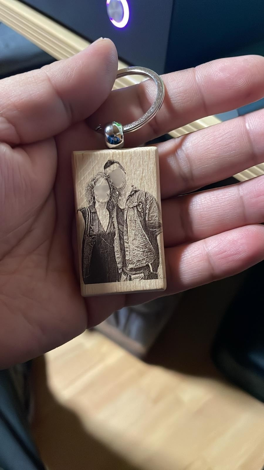 2 Personalisierte Holz Schlüsselanhänger – Set (Bestseller) 5cm X 3cm