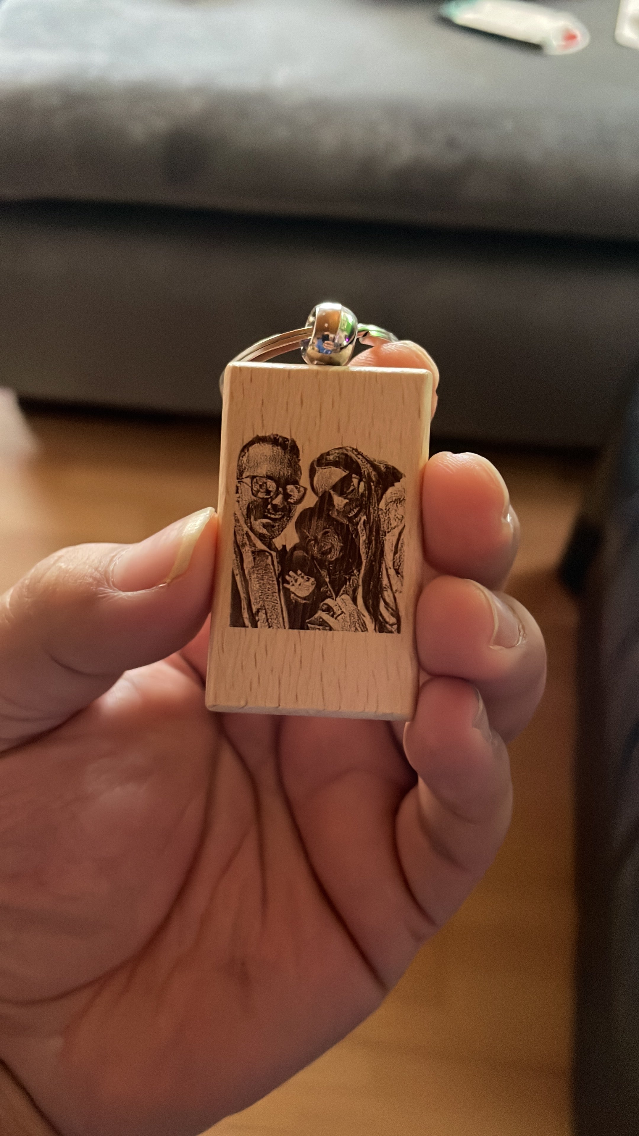 2 Personalisierte Holz Schlüsselanhänger – Set (Bestseller) 5cm X 3cm